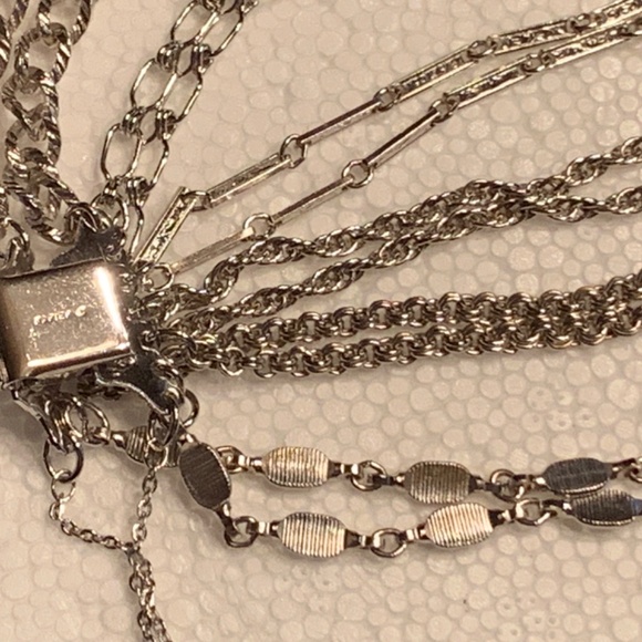 Vintage Napier Six Strand Chain Necklace - Picture 2 of 6